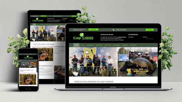 Responsive Ansicht Carp Corner Onlineshop