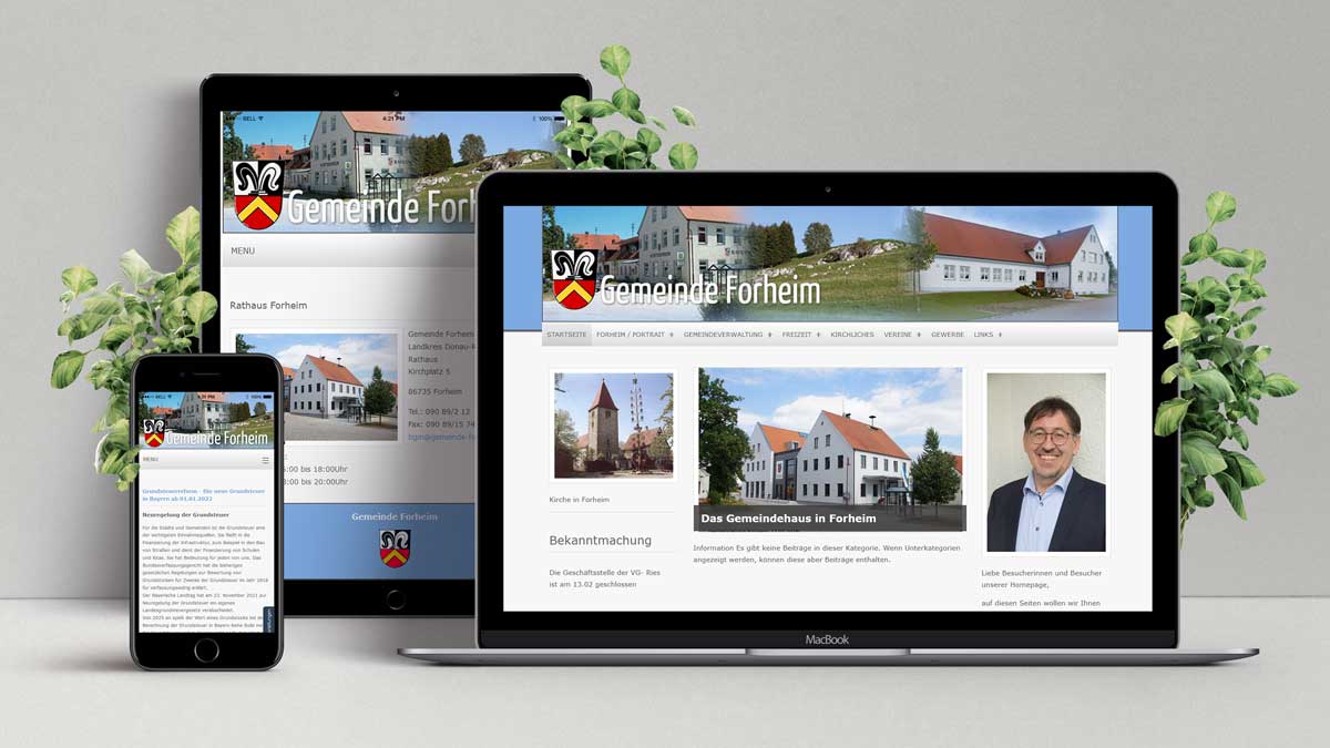 Responsive Ansicht Gemeinde Forheim